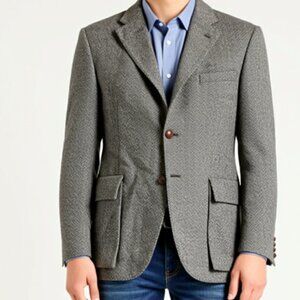 Polo Ralph Lauren Vintage Herringbone 80's - 90's Brown Wool Jacket Men's 40R